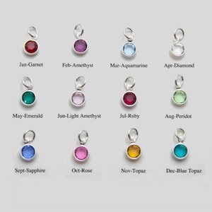 Silver Plated Birthstone Channel Charms 6mm | Channel Charm  | Birthstone Charm | 12pk Mixed OR 10pk Individual Month