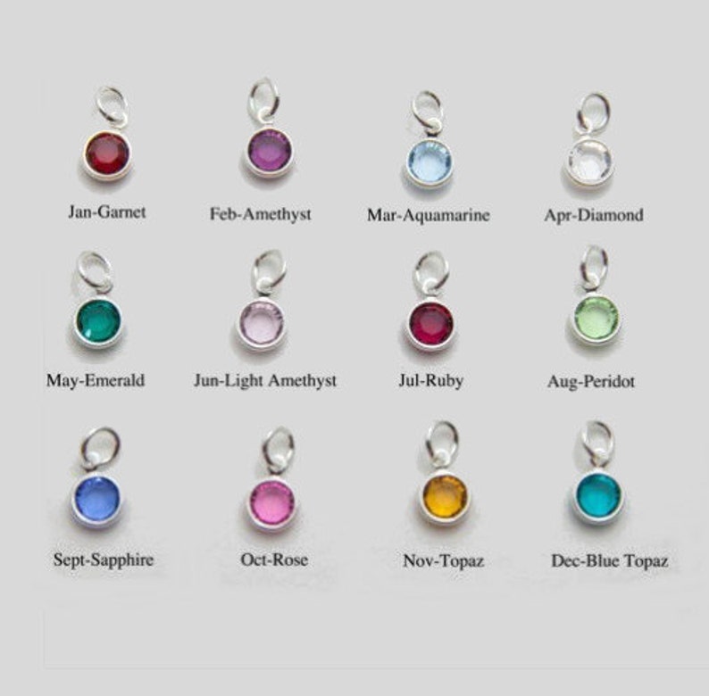 Silver Plated Birthstone Channel Charms 6mm | Channel Charm  | Birthstone Charm | 