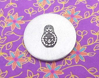 Babushka Russia Doll Metal Design Stamp - 13mm | Metal Stamping Russian Doll Stamp | Detailed Matryoshka Metal Stamp | Metal Design Stamp