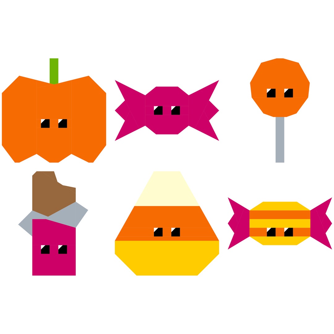 Candy Crew Foundation Paper Piecing Pattern Candy Quilt Block, Lolly