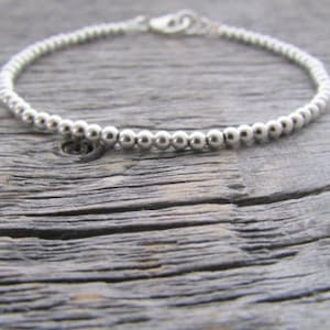 Silver Bead Bracelet, 3mm Bracelet, Sterling Silver Bracelet, Sterling Bracelet, Silver Stack Bracelet, 925 Bracelet, Bracelets For Women