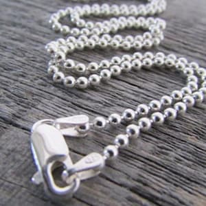Sterling Silber Dog Tag Kette, 2 mm, 16-36 Zoll, Sterling Kugelkette, Perlenkette, Sterling Dog Tag Kette, 925 Kugelkette Halskette, Frauen, Männer