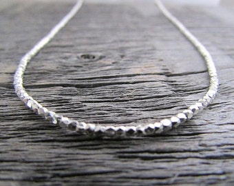 Hill Tribe Silver Bead Necklace, 16-36 inches, 1.5mm beads, Minimalist Necklace, Layering Necklace, Hill Tribe Jewelry, Necklaces For Women