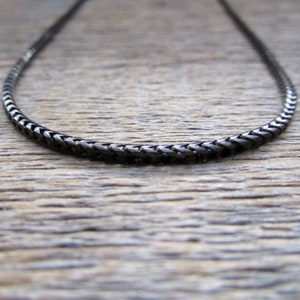 Men&#39;s Black Chain, Men&#39;s Black Necklace, 18-36 Inch, 2mm Chain, Franco Chain, Italian Chain, Sterling Chain, Gift For Men, Necklace Chain