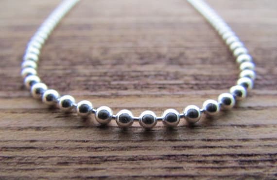 925 Sterling Silver 5mm Ball Bead Chain, Women's, Size: 22, Grey Type