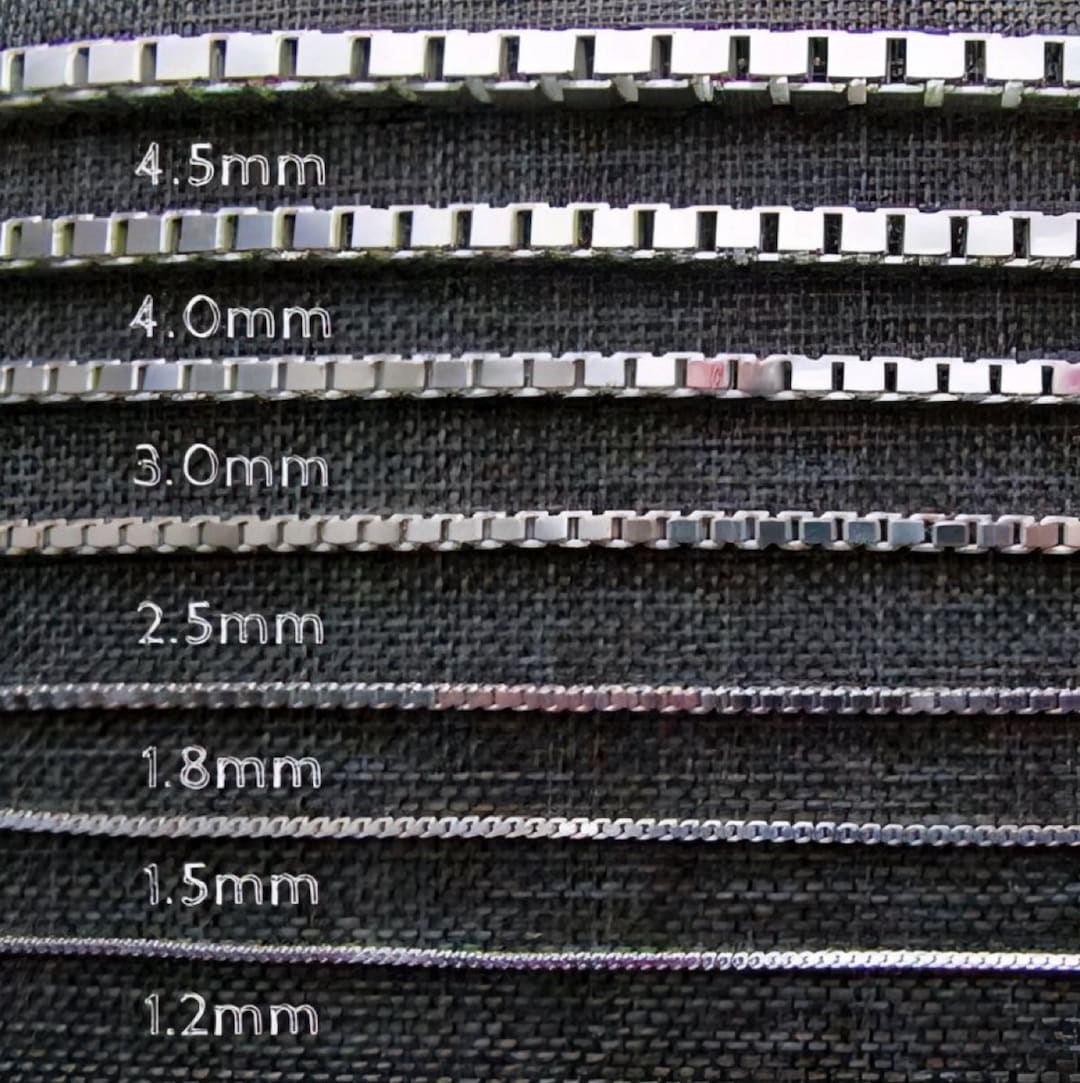 Silver Box Chain, Silver Chain Necklace, 1.2mm-4.5mm, 16-36 Inches ...