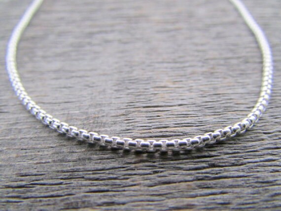 Sterling silver box cheap chain 20 inch