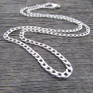 Sterling Silver Curb Chain, 5mm Chain, 30 Inch Chain, Silver Cuban Chain, Sterling Silver Chain, 925 Chain, Curb Necklace, Italian Chain