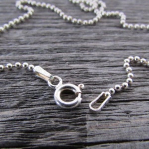 Cadena de bolas de plata esterlina, 1,5 mm, 16-36 pulgadas, cadena esterlina, cadena de cuentas de plata, cadena 925, plata italiana, cadena de hombres, cadena de mujeres, unisex