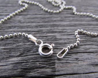 Sterling Silver Ball Chain, 1.5mm, 16-36 inch, Sterling Chain, Silver Bead Chain, 925 Chain, Italian Silver, Men Chain, Women Chain, Unisex