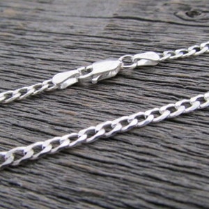 Sterling Silver Curb Chain, 3mm Chain, 30 Inch Chain, Silver Cuban Chain, Sterling Silver Chain, 925 Chain, Curb Necklace, Italian Chain