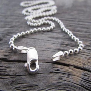 Sterling Silver Dog Tag Chain, 2mm, 16-36 Inch, Sterling Ball Chain, Bead Chain, 925 Chain, Sterling Dog Tag Chain, Men Chain, Women Chain