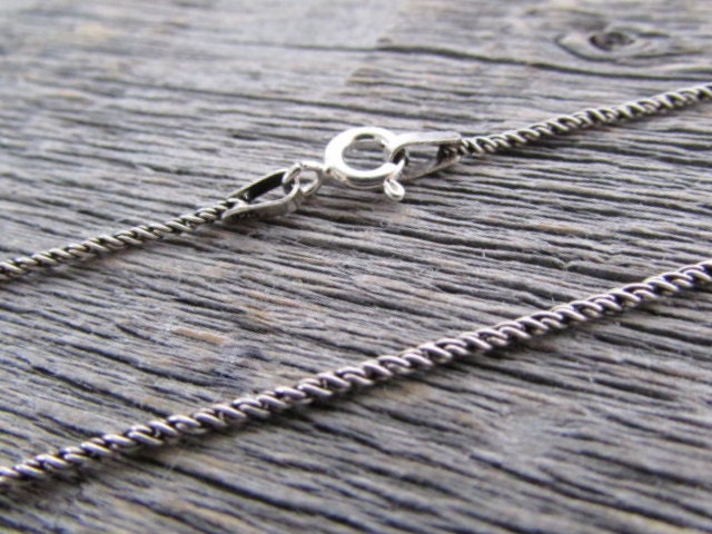Collana A Corda In Argento Sterling 925 Ossidato, Stile Bali, 1mm, Unisex, Lunghezze 16-24 Pollici