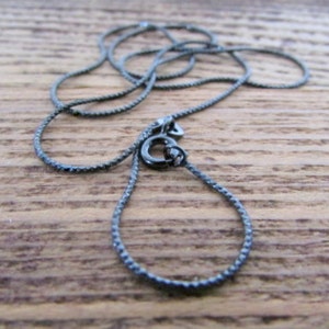 Women&#39;s Black Chain, 1mm, 16-24 Inch, Black Necklace, Women Chain, Franco Chain, Italian Chain, Black Rhodium, Gift For Her, Women Gift