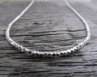 Women's Bead Necklace, Hill Tribe Silver Necklace, Boho Necklace, Silver Necklace, Minimalist Necklace, Silver Bead Necklace, Women's Gift