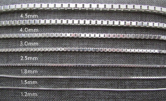 Silver Box Chain 1.2mm 1.5mm 1.8mm 2mm 3mm 4mm 4.5mm -  Denmark