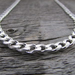 Sterling Silver Curb Chain, 30 Inch Chain, 6mm Chain, Sterling Silver Cuban Chain, Cuban Curb Chain, 925 Chain, Italian Silver Chain