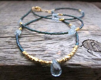 Topaz Wrap Bracelet, Blue Topaz Bracelet, Gemstone Bracelet, Beaded Bracelet, December Birthstone Bracelet, November Birthstone Bracelet