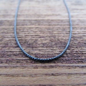 Women Black Rhodium Chain, 1mm, 16-24 Inch, Thin Black Chain, Franco Chain, Italian Chain, 925 Chain, Women Black Necklace, Thin Chain Women