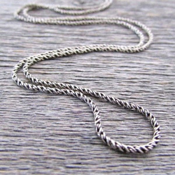 Oxidized Rope Chain, 2.5mm, 16-36 inch, Bali Silver, Oxidized Silver, Twisted Rope, Women Chain, Men Chain, 16 18 20 22 24 28 32 36 inch