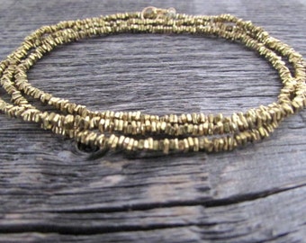 Beaded Wrap Bracelet, Brass Bead Bracelet, Gold Bead Bracelet, Hill Tribe Brass Bracelet, Boho Bracelet, Bohemian Bracelet, Layer Bracelet