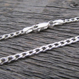 Sterling Silver Curb Chain, 4mm Chain, 20 Inch Chain, Silver Cuban Chain, Sterling Silver Chain, 925 Chain, Curb Necklace, Italian Chain.