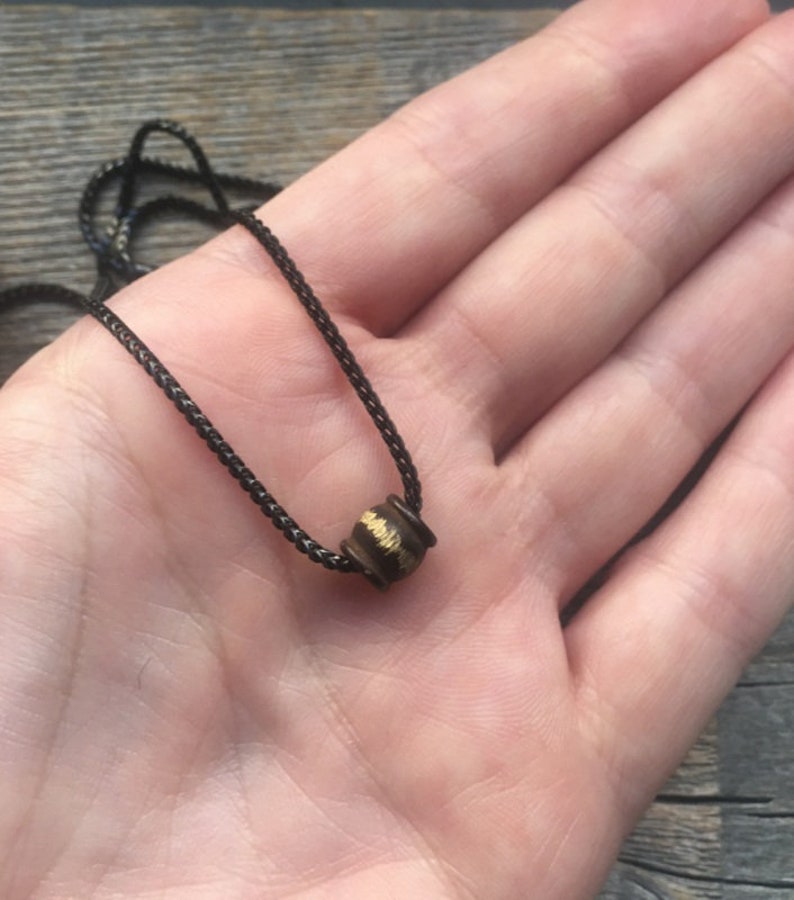 Men's Necklace Brass Bead Necklace Black Rhodium Etsy