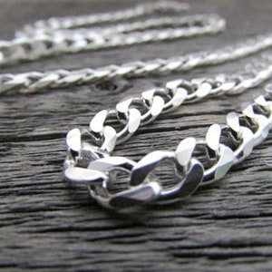 Silver Curb Ketting, 7mm, 16-30 Inch, Sterling Zilveren Ketting, 925 Ketting, Cubaanse keten, mannen keten, vrouwen ketting, stoeprand ketting, dikke ketting