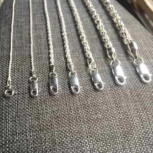 925 Sterling Silver Rope Chain Necklace, 1mm 1.5mm 2mm 2.5mm 3.5mm 4.5mm 5mm, 14-36 inch, Diamond Cut, Unisex, Women Chain, Men Chain