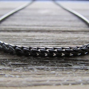 Men&#39;s Black Chain, Black Necklace, Gift For Men, Black Rhodium Chain, 18-30 Inch Chain, 2.5mm, Franco Chain, Chains For Men, Men&#39;s Gift