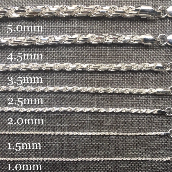 Sterling Silver Oxidized Rope Chains 1mm Sterling Silver Oxidized Rope Chains 1mm
