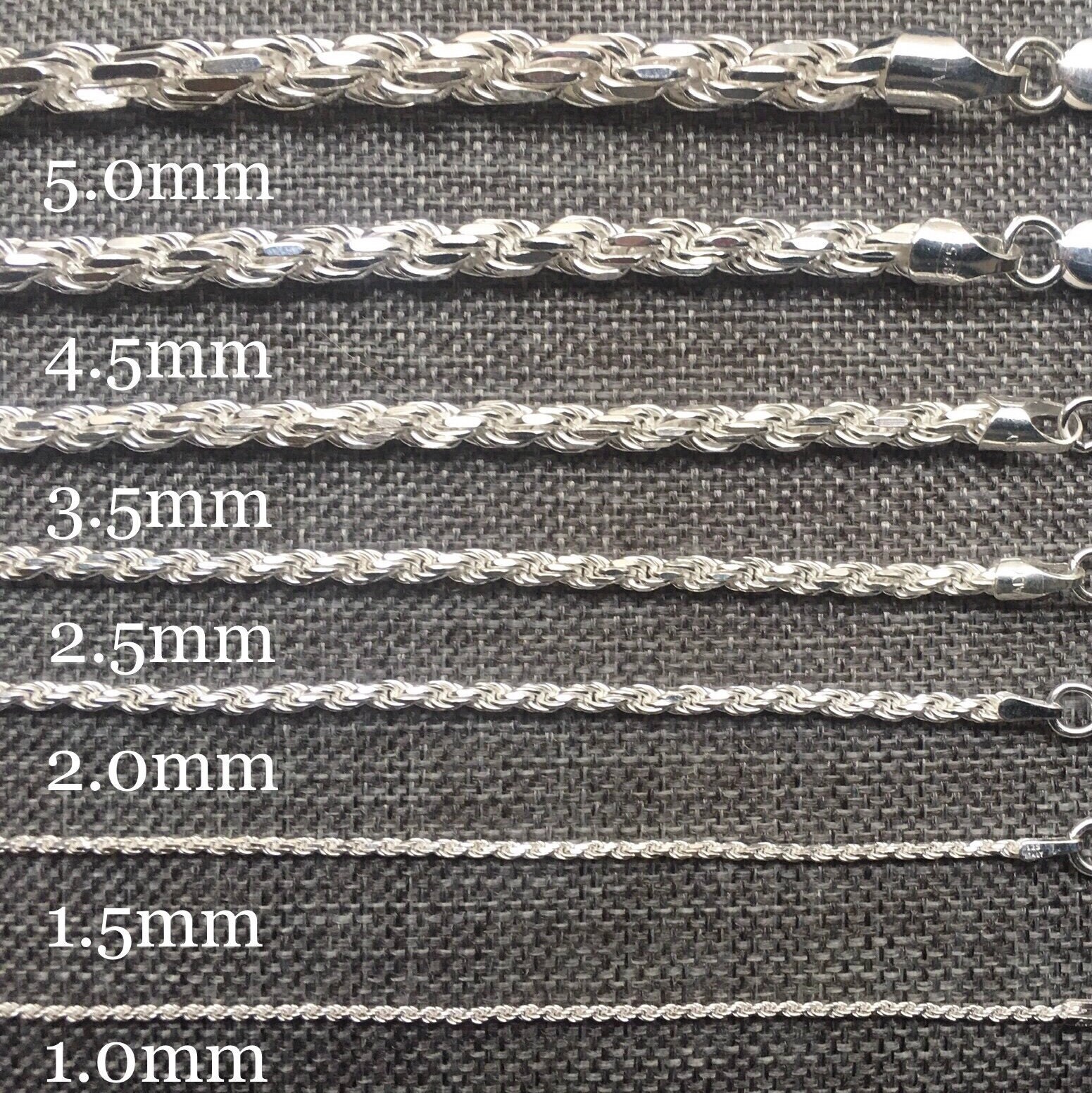 Sterling Silver Thick Rope Chain - 3.5mm