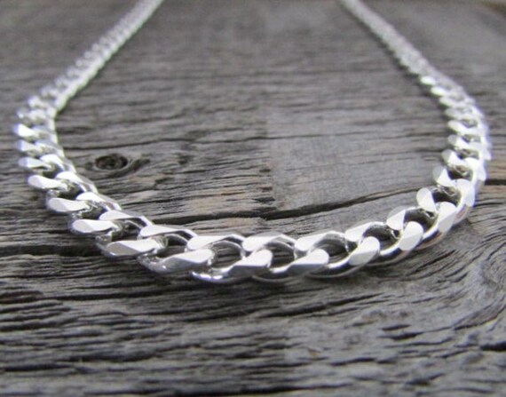 Sterling Silver Curb Chain 8mm 16-36 