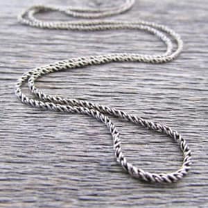 Bali Rope Chain, 2.5mm, 16-36 Inch, Sterling Silver, Oxidized Silver, Oxidized Chain, Rope Chain Necklace, Women Chain, Men Chain, Unisex