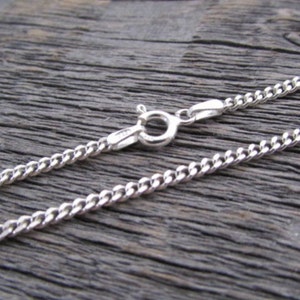 Sterling Silver Curb Chain, 2mm Chain, 18 Inch Chain, Sterling Chain, Silver Cuban Chain, Sterling Silver Chain, 925 Chain, Italian Chain