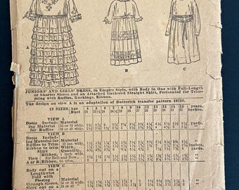 Antique 1910s Butterick Dress Pattern