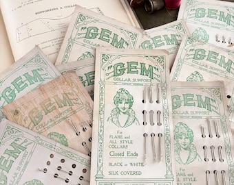 Edwardian Collar Supports Silk Covered 11 Packets NOS