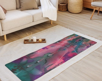 Rubber Yoga Mat with a Soft Touch ,Anti-Slip, Durable Original Art LIMITED EDITION Natural Rubber eco-friendly vegan Original Art
