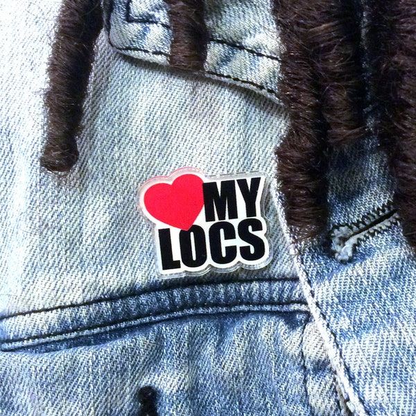 Love My Locs Acrylic Lapel Pin Stocking Stuffers Gift for Dreads Lover Cute Dreads Pin Dreadlocks Accessories Gift for Boyfriend