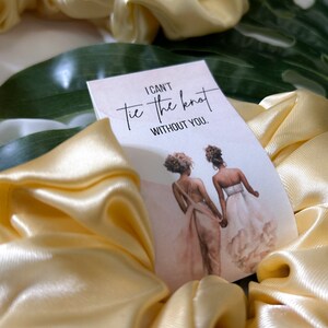 Black Bridesmaids Gifts, Luxe XL Satin Scrunchies, Jumbo Hair Tie for Thick Curly Hair, Natural Hair Bridesmaid Gift