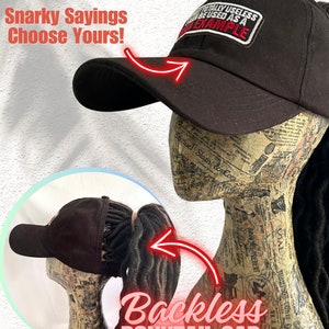 Backless patch hoed paardenstaart pet voor dik krullend afrohaar & dreadlocks sarcastische humor trucker hoed grappig uniseks cadeau voor natuurlijk haar