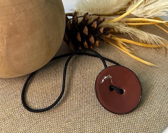 Elastic Hair Tie Brown Coconut Shell for Thick Hair, Minimalist Loc Tie, Large Ponytail Holder