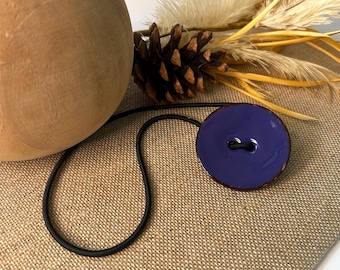 Blue Purple Coconut Shell Hair Elastic,  Large Ponytail Holder for Thick Hair, Minimalist Dreadlock Accessory - Best Friend Gift For Braids