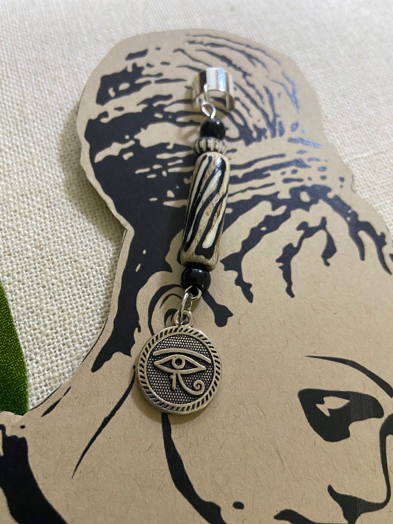 African Hair Accessories Silver Eye of Horus Dreadlock Jewelry Dread Beads Hair Jewelry for Braids Egyptian Loc Jewelry