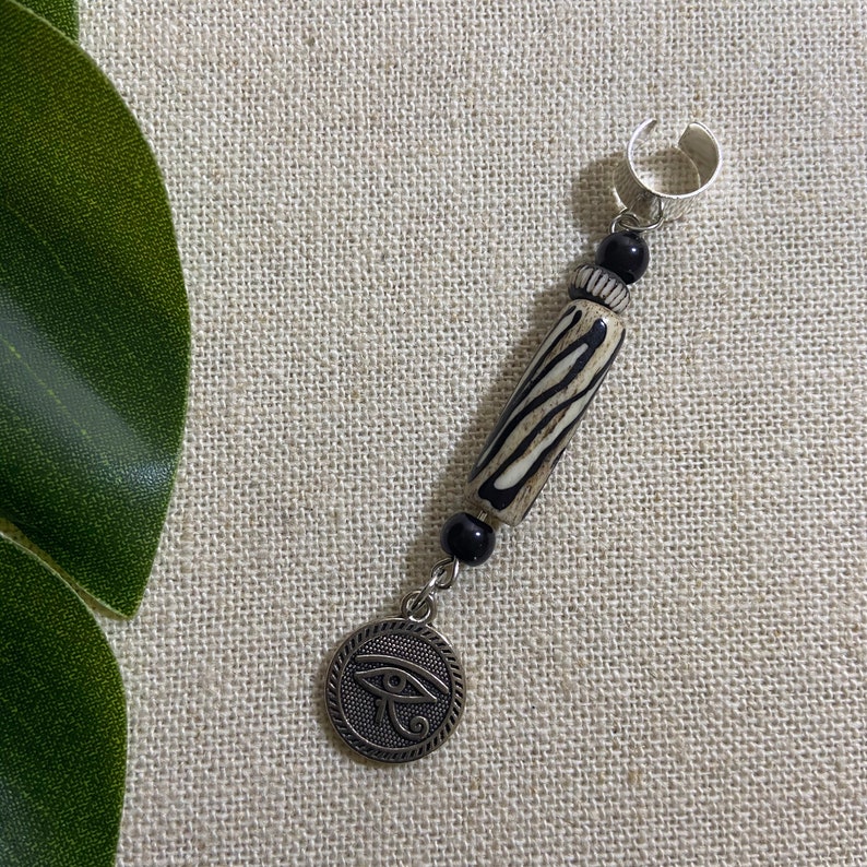 African Hair Accessories Silver Eye of Horus Dreadlock Jewelry Dread Beads Hair Jewelry for Braids Egyptian Loc Jewelry
