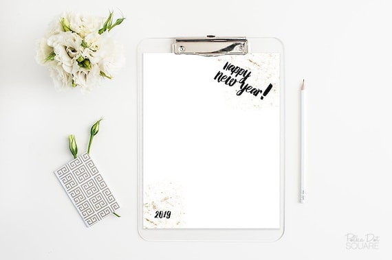 Happy New Year stationery Printable letter head Printable | Etsy