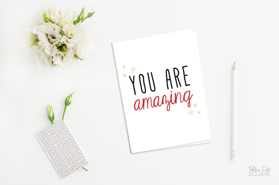 Printable greeting card You are amazing Blank 5x7 | Etsy