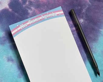 The Trans Agenda Notepad -- Transgender Gift, Stationery, To Do List, Checklist, Transfigure Print Co., Pronouns, Queer, LGBT+