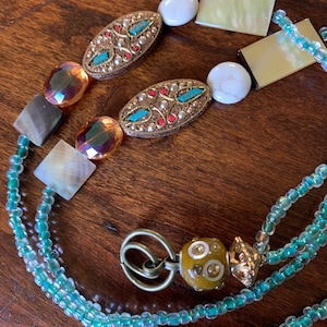 Aqua Ornate Glamour Lanyard