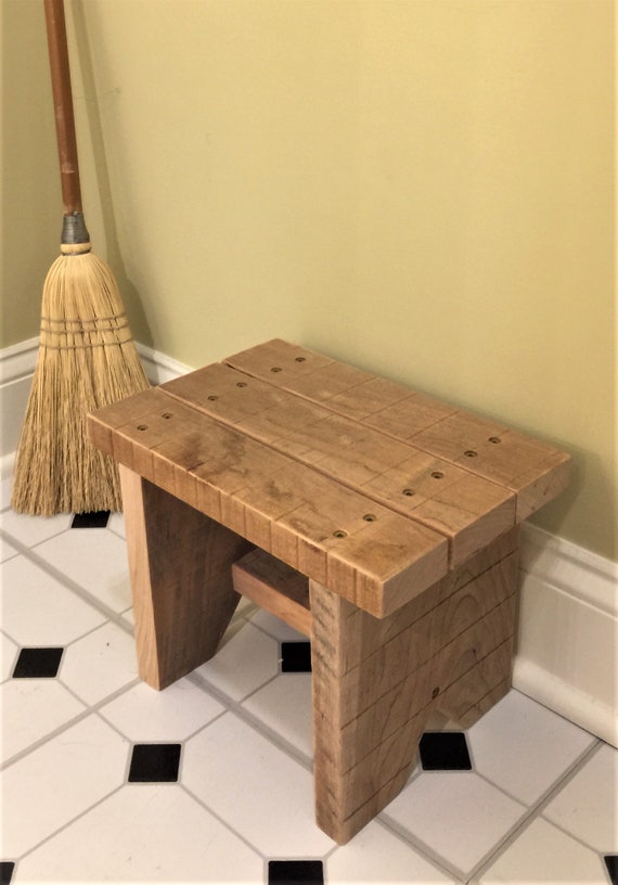 Reclaimed wood step sale stool